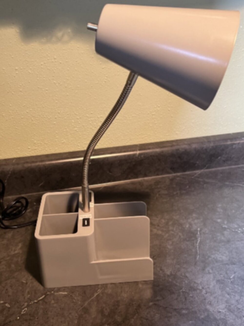 Room Essentials Organizer Task Lamp grey. Does not include bulb. Works